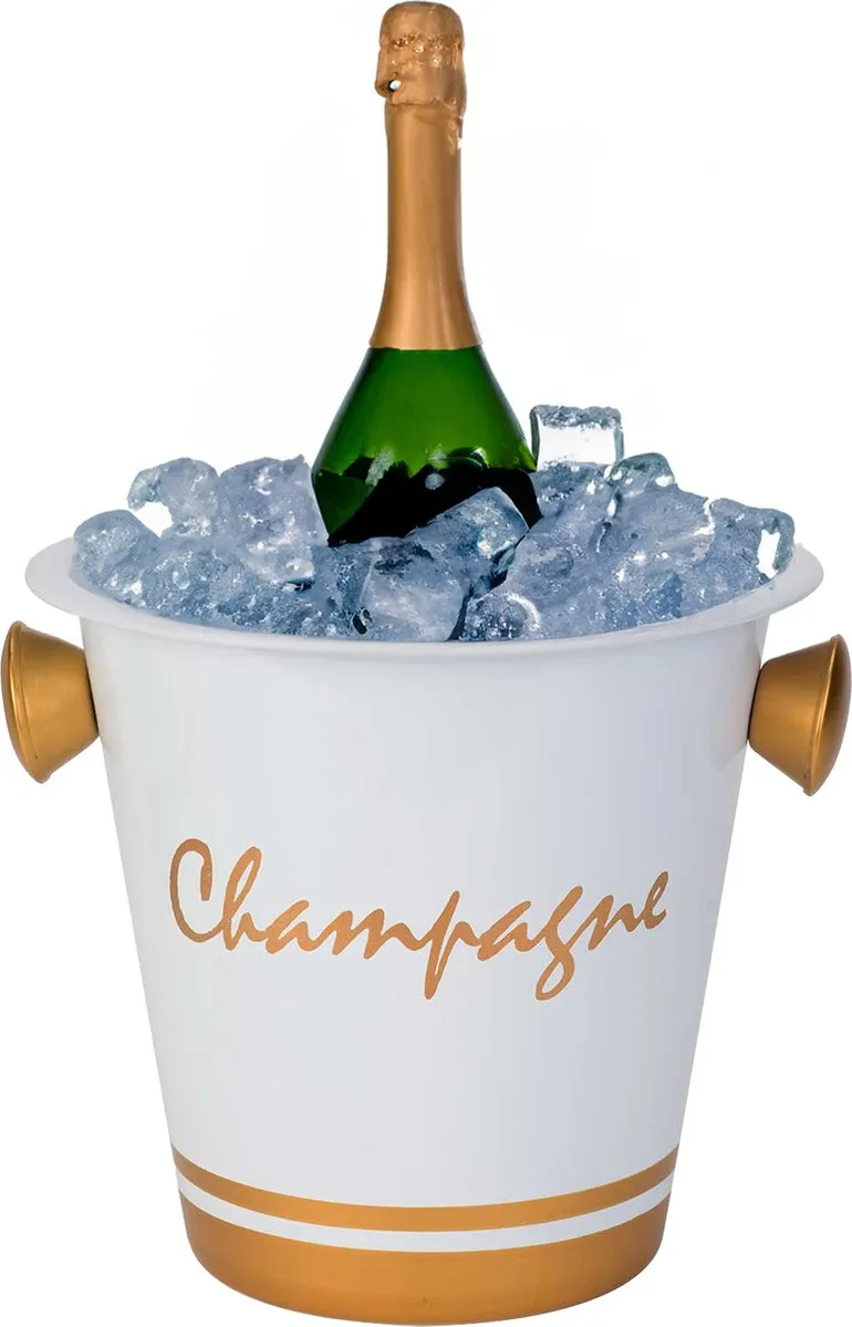 Cosy&Trendy Champagne IJsemmer D20XH19CM - Ø20cm - Wit/Goud
