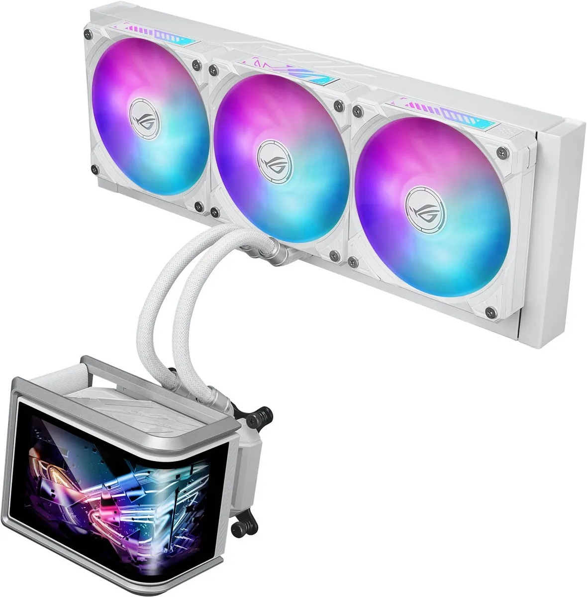 ASUS ROG Ryuo IV SLC 360 ARGB White Edition - 3x 120mm ARGB - 6.67" AMOLED-display