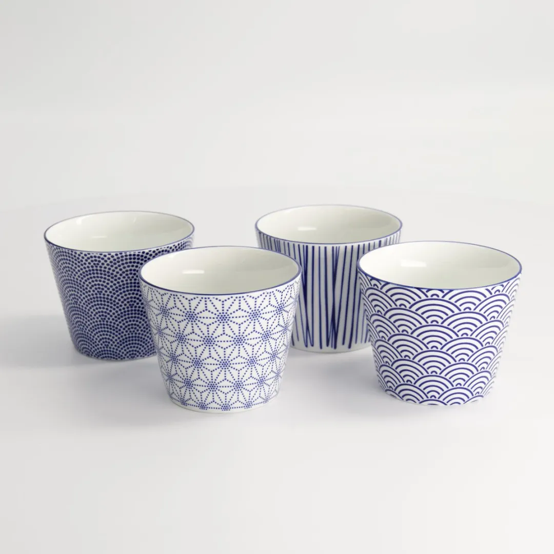 Tokyo Design Studio Nippon Blue Koffiekopjes 180ml - 4 Stuks