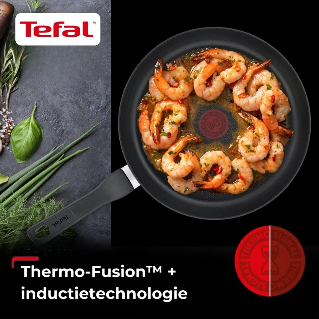 Tefal Hard Titanium Pro Koekenpan 24cm - Inductie - Zwart