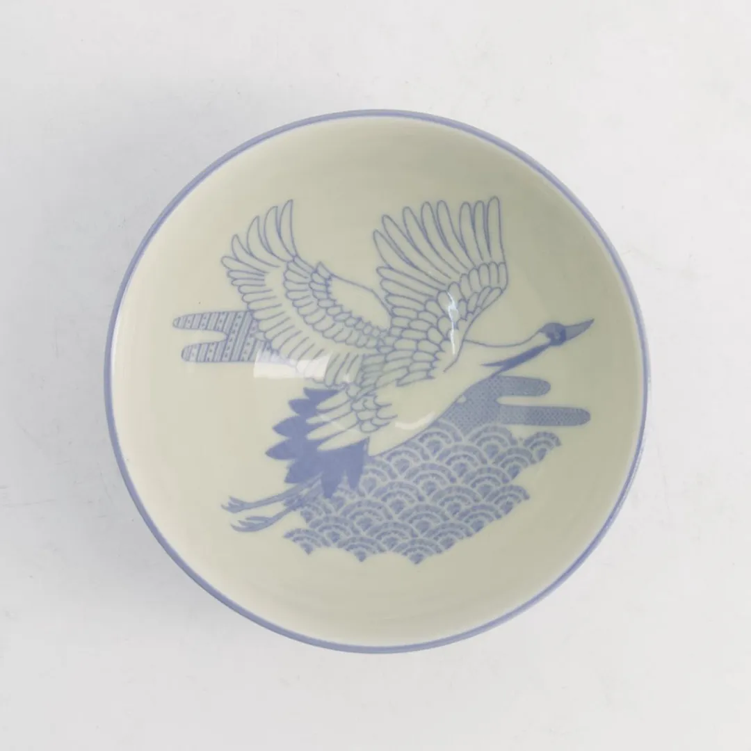 Tokyo Design Studio Kawaii Rijstkom Kraanvogel 300ml - Blauw/Wit