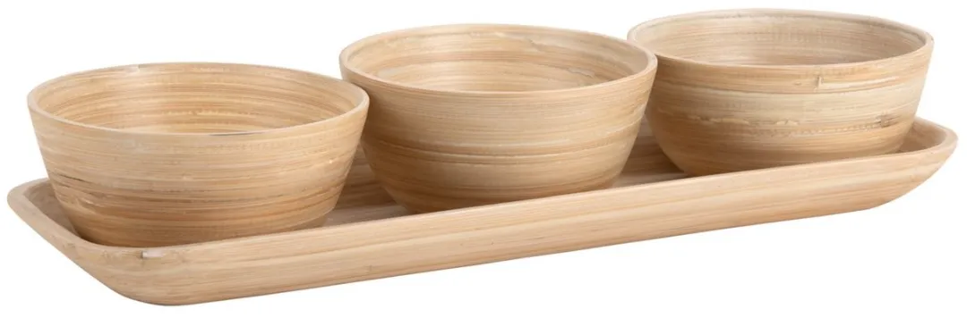 Present Time Schaal Puro Naturel Bamboe - 36x12x6cm