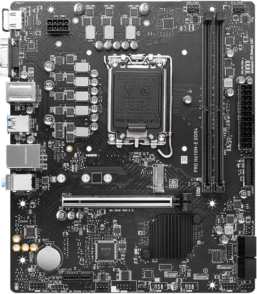 MSI PRO H610M-E DDR4 Moederbord - Micro-ATX - Intel H610 - afbeelding 6 van 6