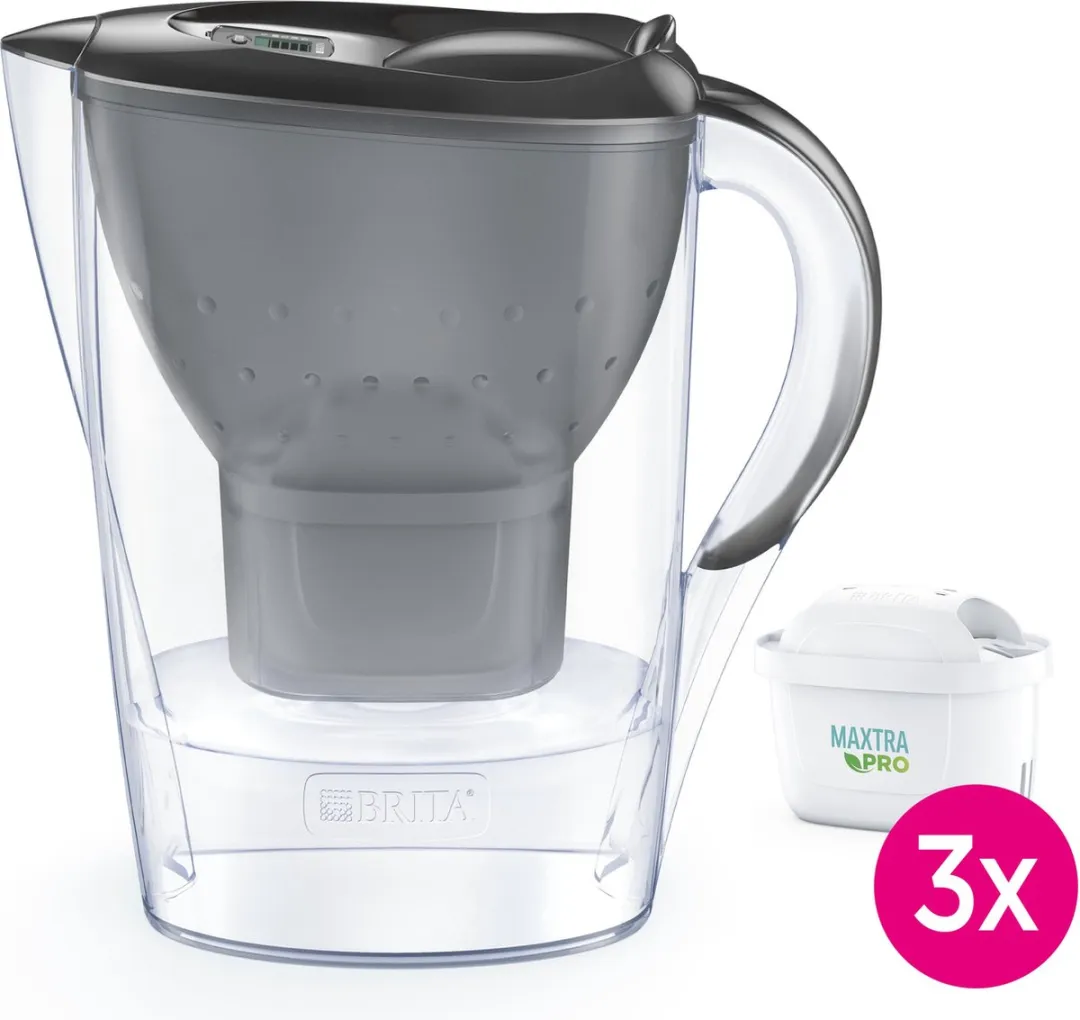BRITA Marella Waterfilterkan 2,4L - Grijs - 3x MAXTRA PRO AIO - afbeelding 6 van 6