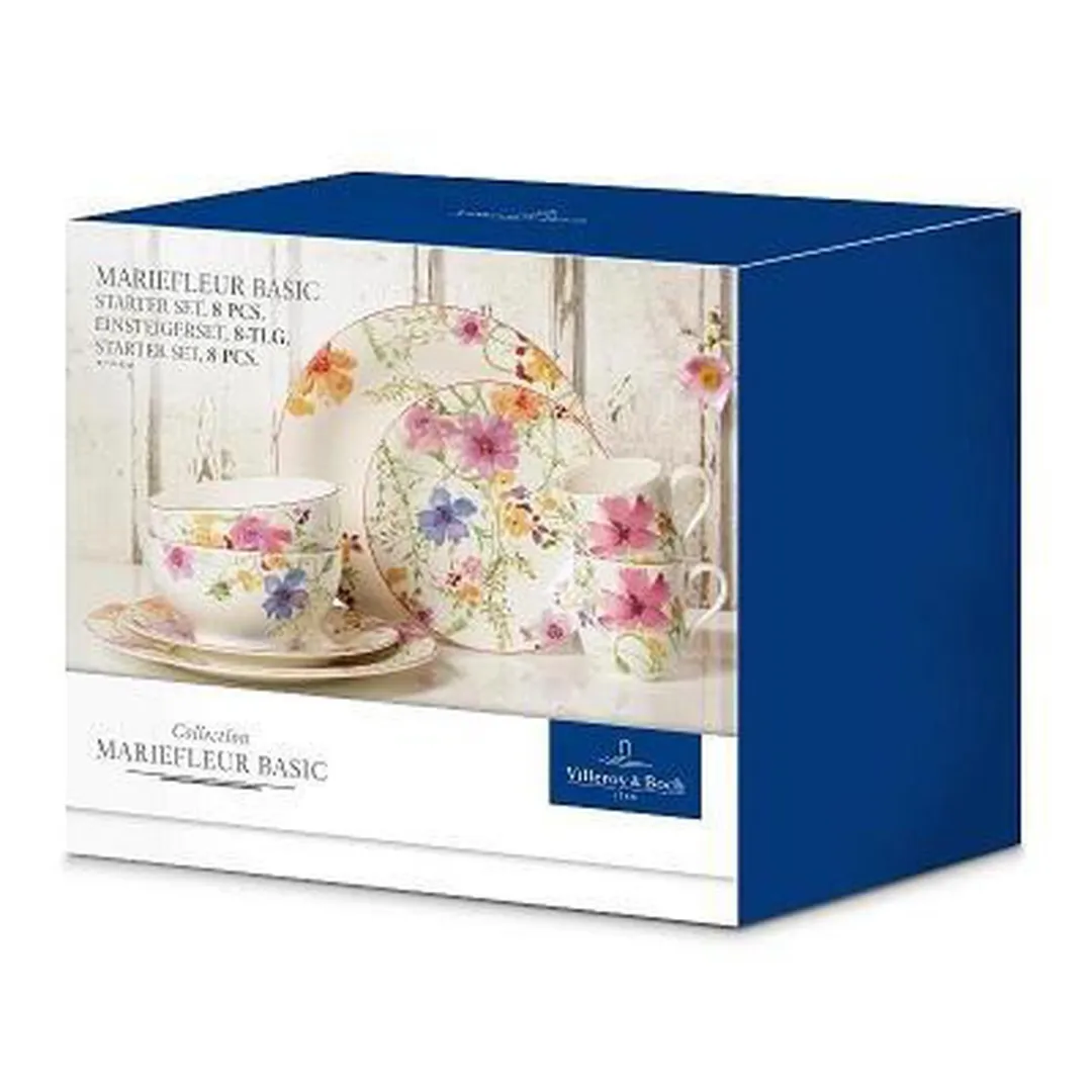 Villeroy & Boch Mariefleur Basic Startset 8-delig - Wit/Roze - afbeelding 4 van 6