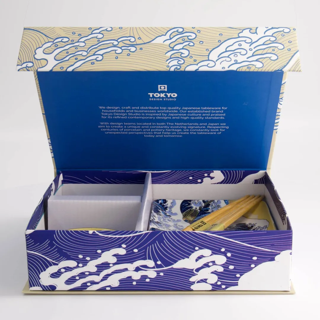 Tokyo Design Studio Hokusai Sushi Set 6-delig - 2 Personen - Geel/Blauw