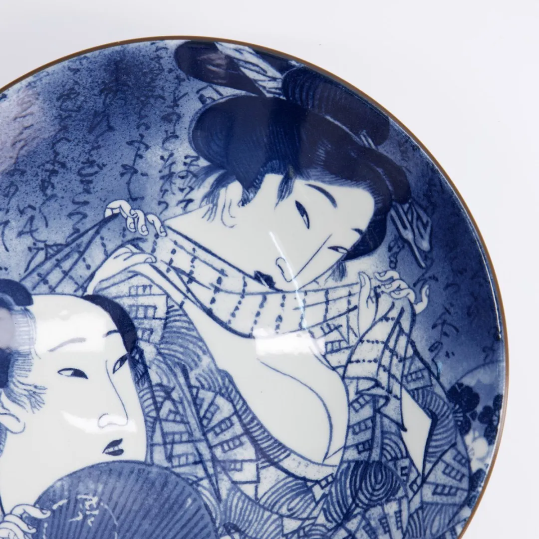 Tokyo Design Studio Ukiyoe Shunga Ramenkom - Blauw - 24,5cm x 7,5cm