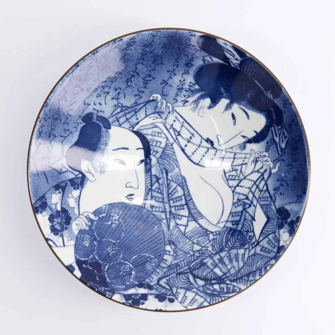 Tokyo Design Studio Ukiyoe Shunga Ramenkom - Blauw - 24,5cm x 7,5cm