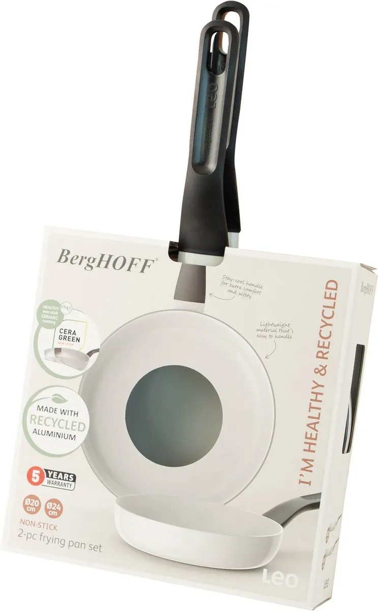 BergHOFF LEO Braadpannenset 2-delig - Wit - PFAS-vrij - 3950613