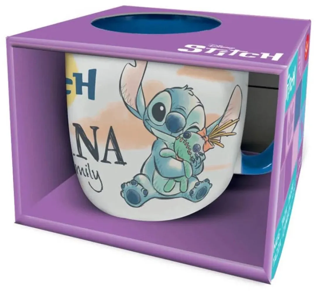 Disney Lilo & Stitch Ohana Elite Mok 400ml - Blauw/Wit
