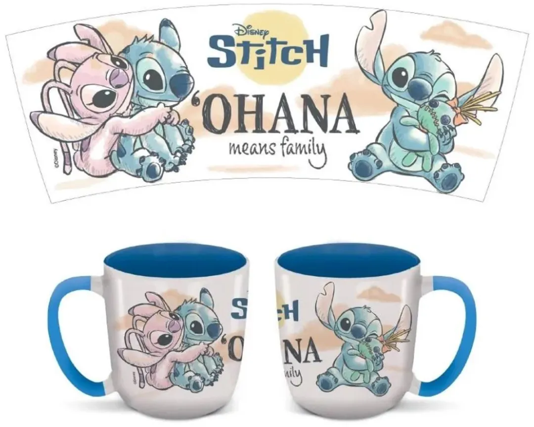 Disney Lilo & Stitch Ohana Elite Mok 400ml - Blauw/Wit