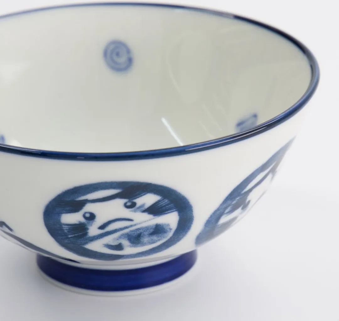 Tokyo Design Studio Kawaii Rijstkom Daruma - 300ml - Blauw/Wit
