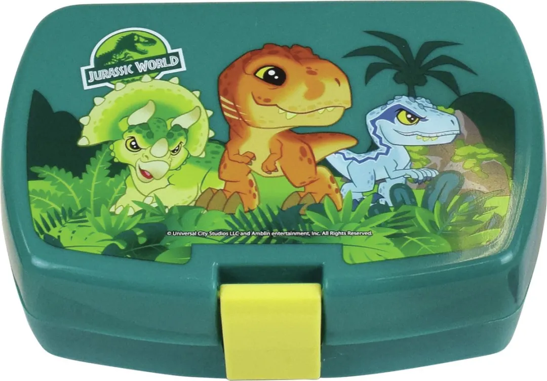 2x Kinder lunch set Jurrasic Park Dinosaurus van kunststof
