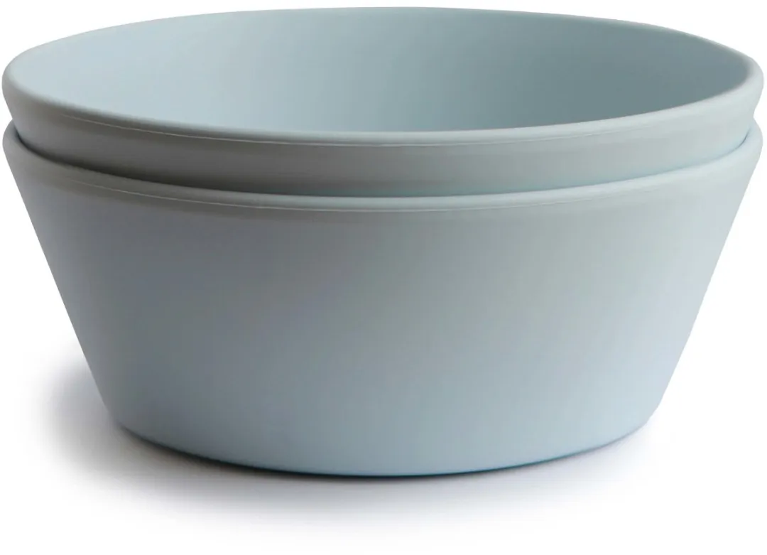 Mushie ronde kommen set van 2 - Powder blue