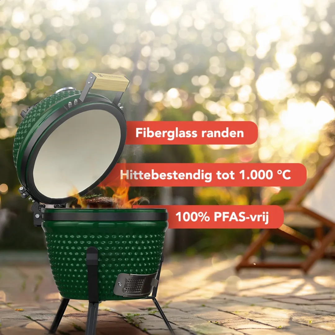 KitchenBrothers Kamado BBQ KB4205 - 27cm - Groen