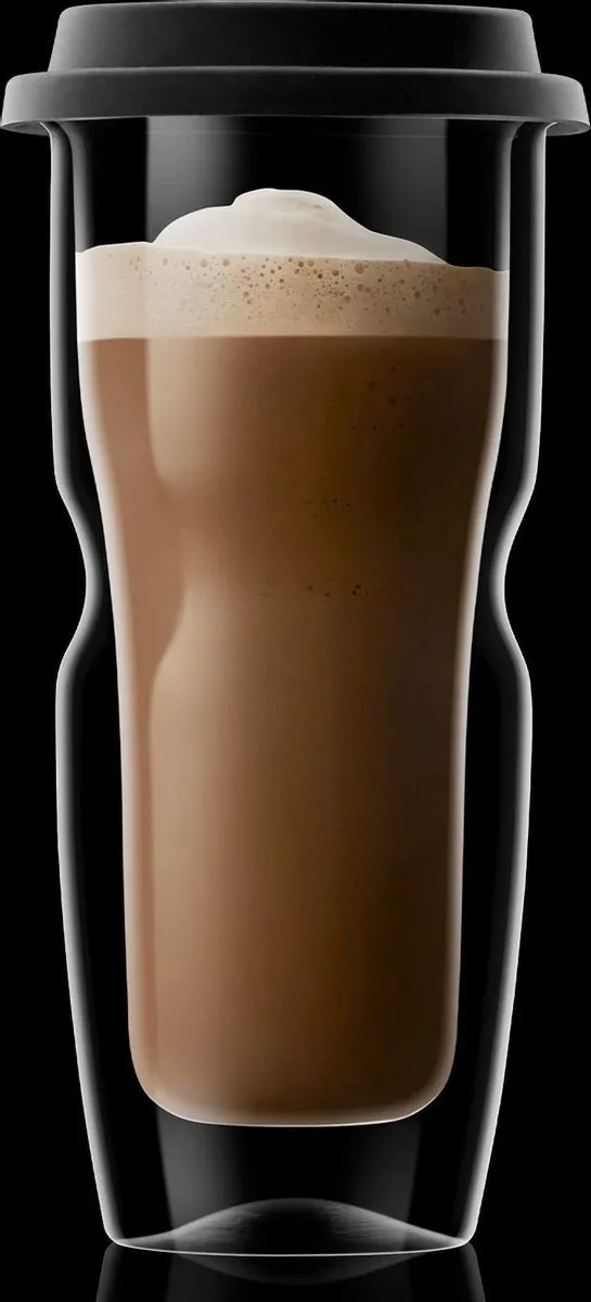 Luigi Bormioli Takeaway Koffiekop 46cl - Dubbelwandig Thermisch Glas - Siliconen Deksel - 1 stuk