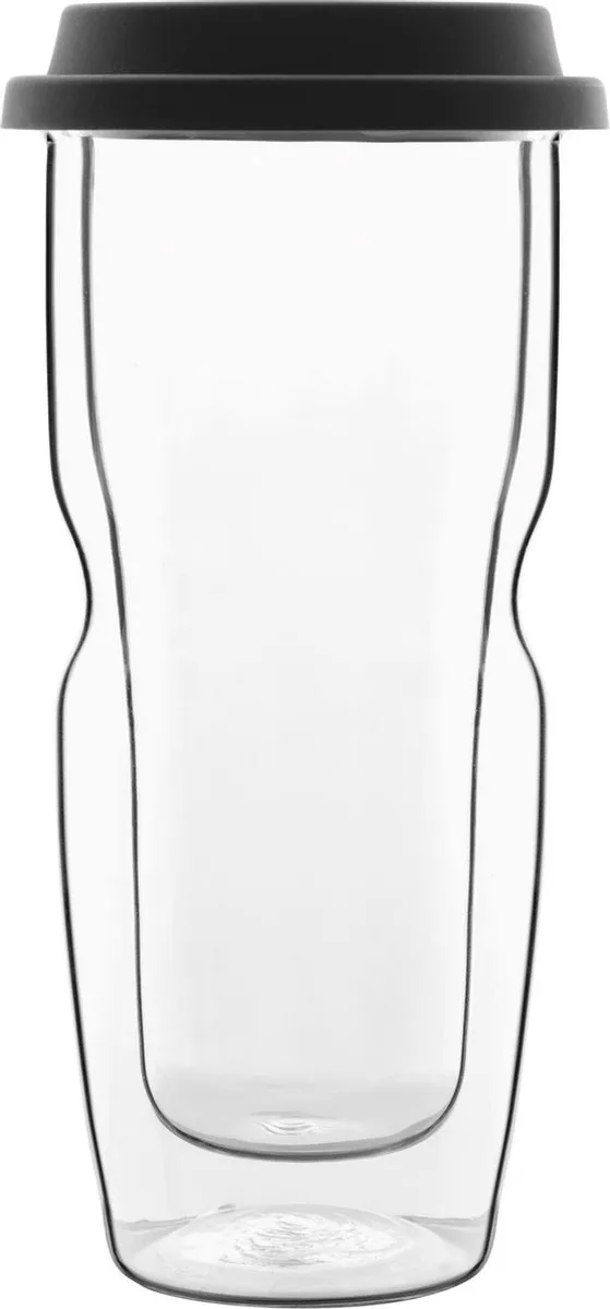 Luigi Bormioli Takeaway Koffiekop 46cl - Dubbelwandig Thermisch Glas - Siliconen Deksel - 1 stuk