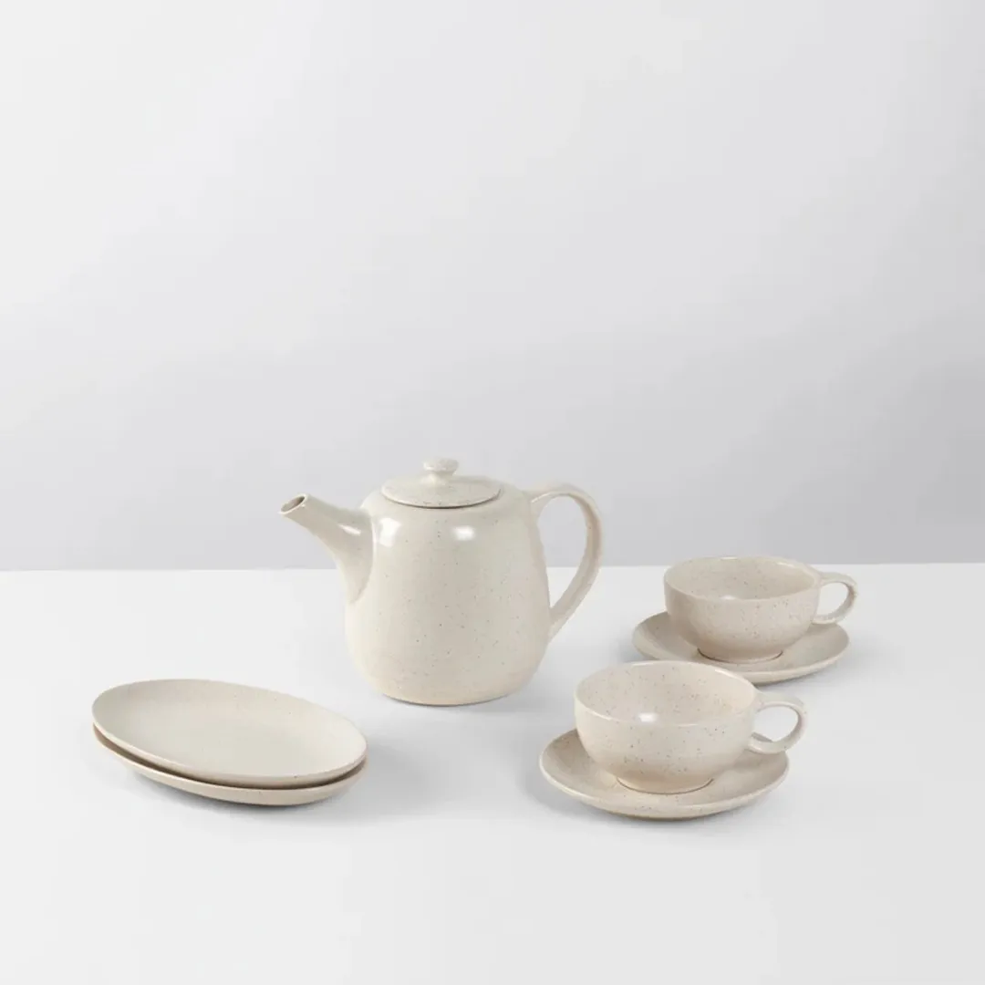 Broste Copenhagen Nordic Vanilla Breakfast Set - Theepot & 2 Koppen/schotels