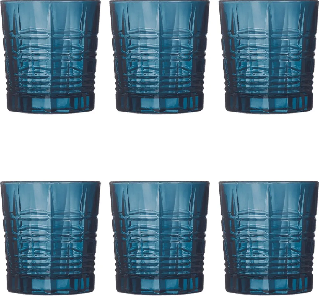 Arcoroc Brixton London Whiskyglas 300ml - 6 Stuks - Blauw