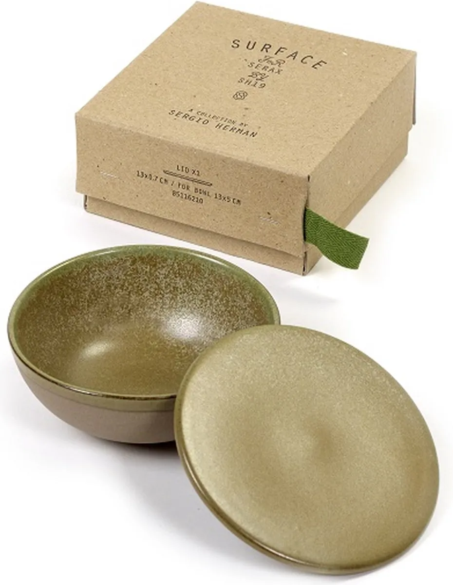 Serax Surface Kom + deksel 13cm - Camogreen