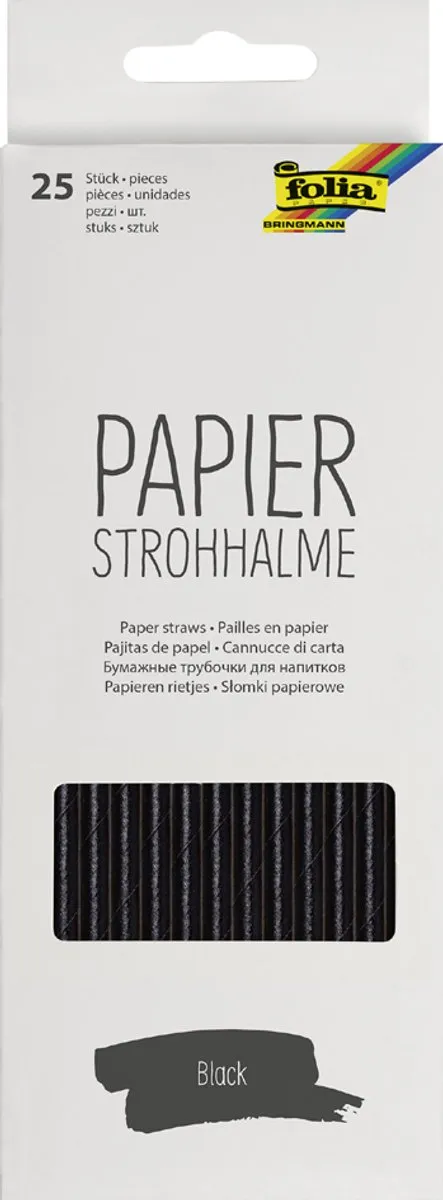 Folia Papieren Rietjes 25 Stuks - Kraftbruin