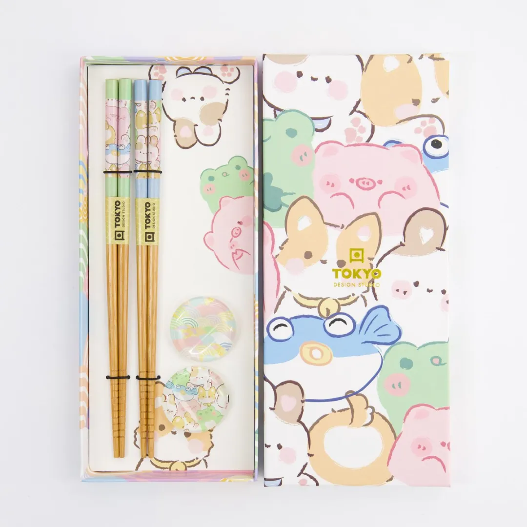 Tokyo Design Studio Kawaii Dieren Eetstokjes - 10 Stuks