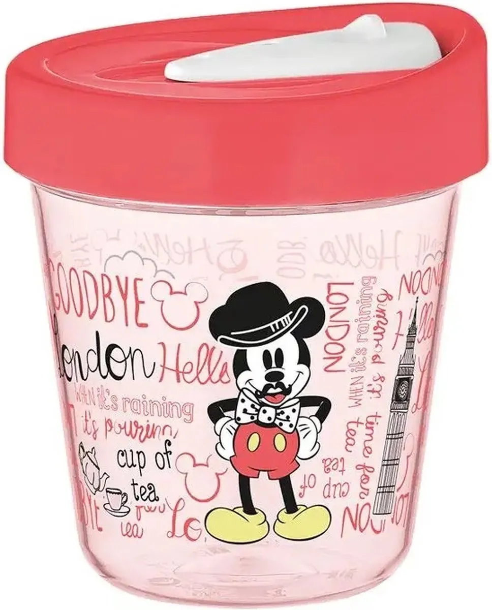 Disney Mickey Mouse Reisbeker 350ml - Rood