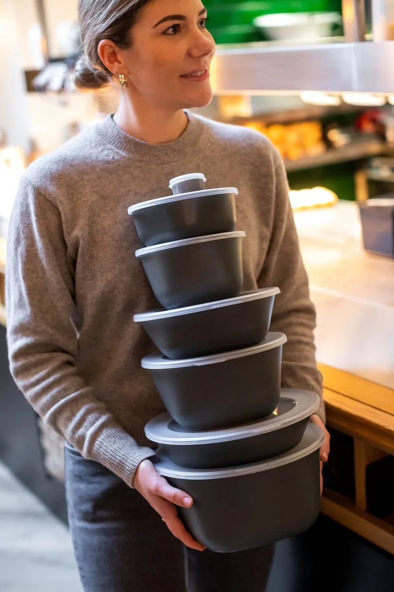 Schaal Separee, 1500ml - Set van 6, Herbruikbaar - Vakverdeling/Compartimenten - Connect Separee 1,5 - Koziol Move | Bio-Circulair