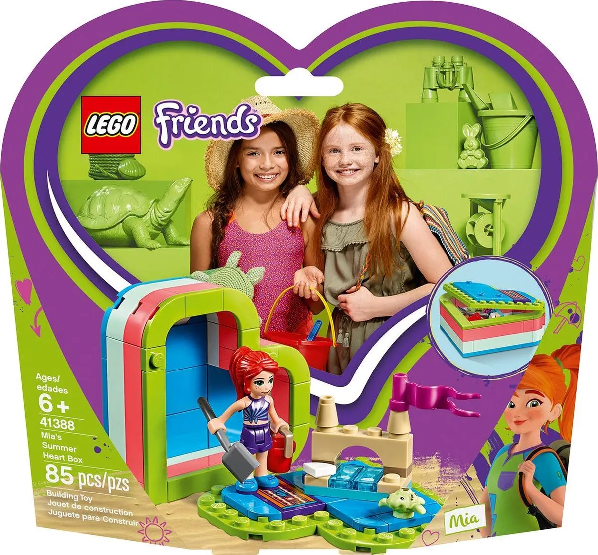 LEGO Friends Mia's Hartvormige Zomerdoos 41388 - 85 Stenen