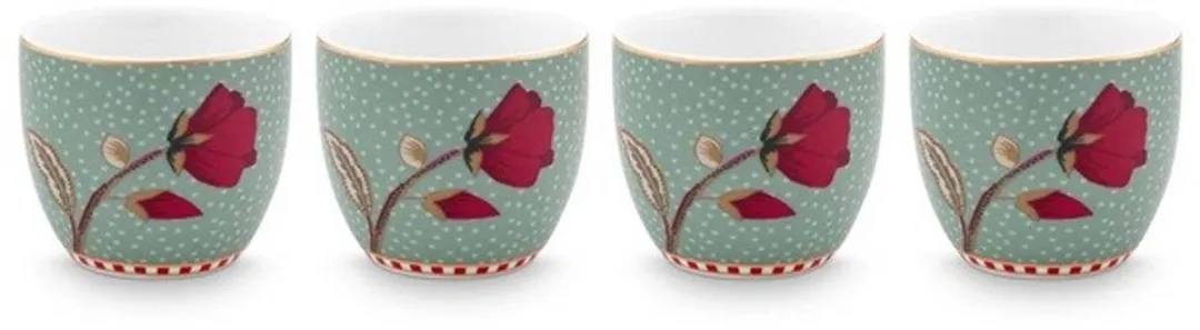 Pip Studio Eierdoppen Blooming Tales Fantasy Blauw - 4 Stuks