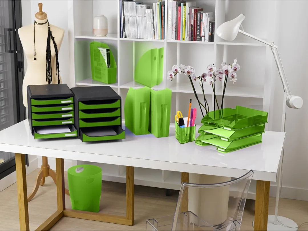 Exacompta 8x Papiermand met grote capaciteit van 15 liter. - Appelgroen - 45397D