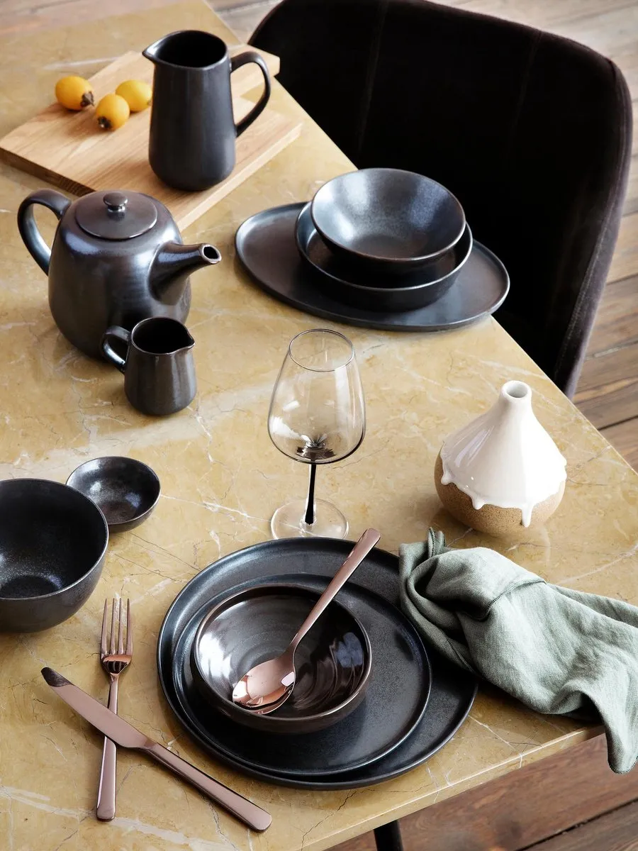Broste Copenhagen Esrum Night Dinerborden - 4 Stuks - Ø28cm - Bruin