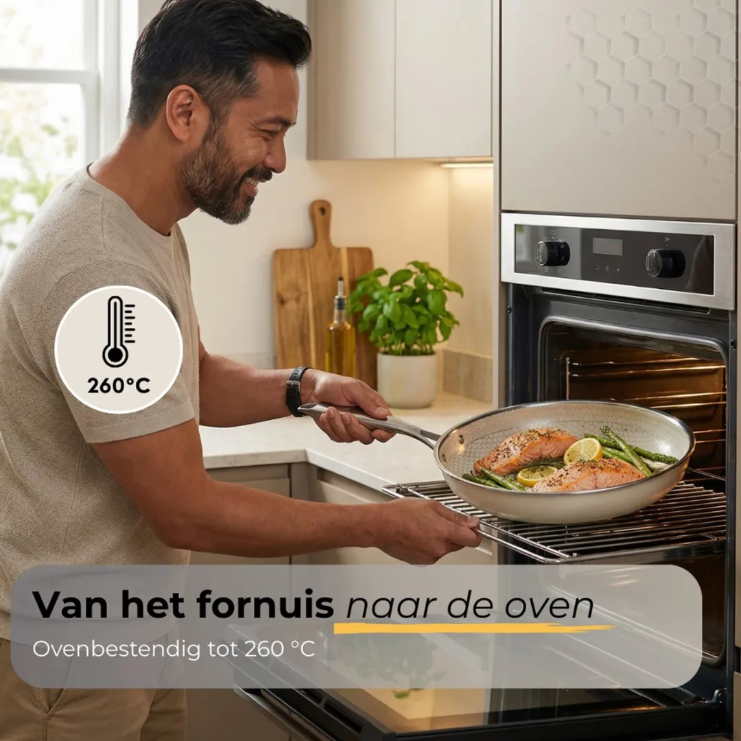 Morelia Koekenpan Inductie/Gas Ø24+28cm - PFAS-vrij - Keramisch - 2 Stuks