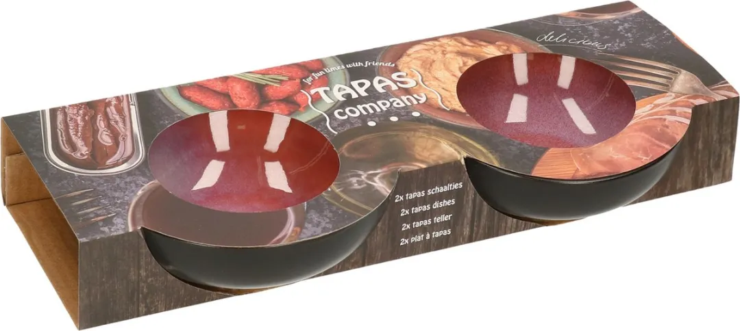 Svenska Living Tapas Schaaltjes 2 Stuks - Zwart/Rozeroze