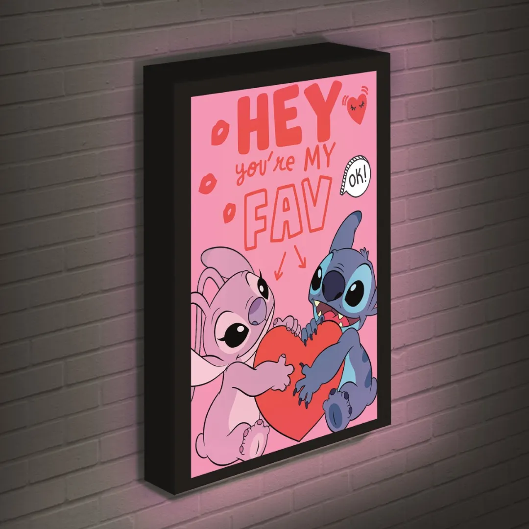 Disney Stitch & Angel Love LED Canvas