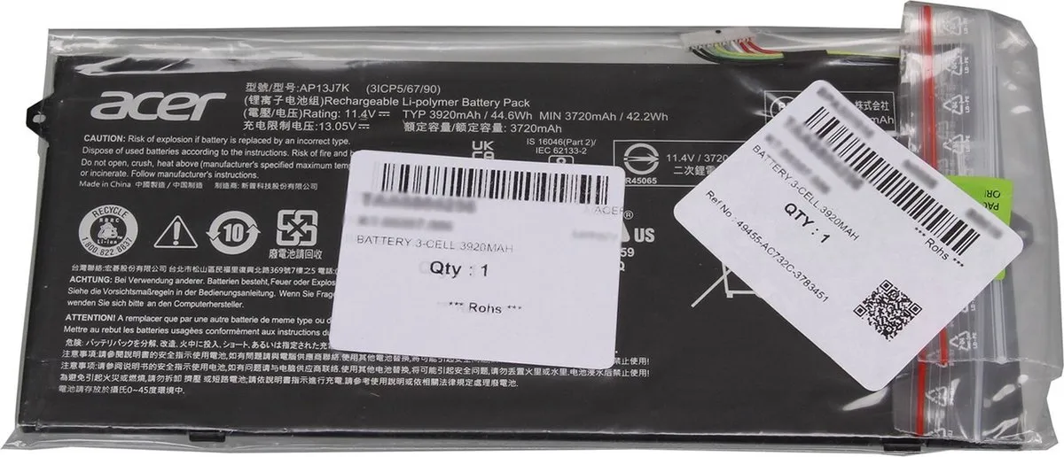 Acer KT.00307.006 Laptopbatterij 45Wh