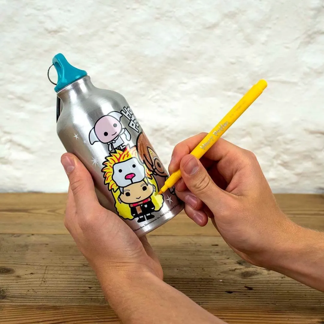 Harry Potter Alu Drinkfles Inkleurbare Fles - Personaliseer je eigen drinkfles - 450 ml BPA Vrij
