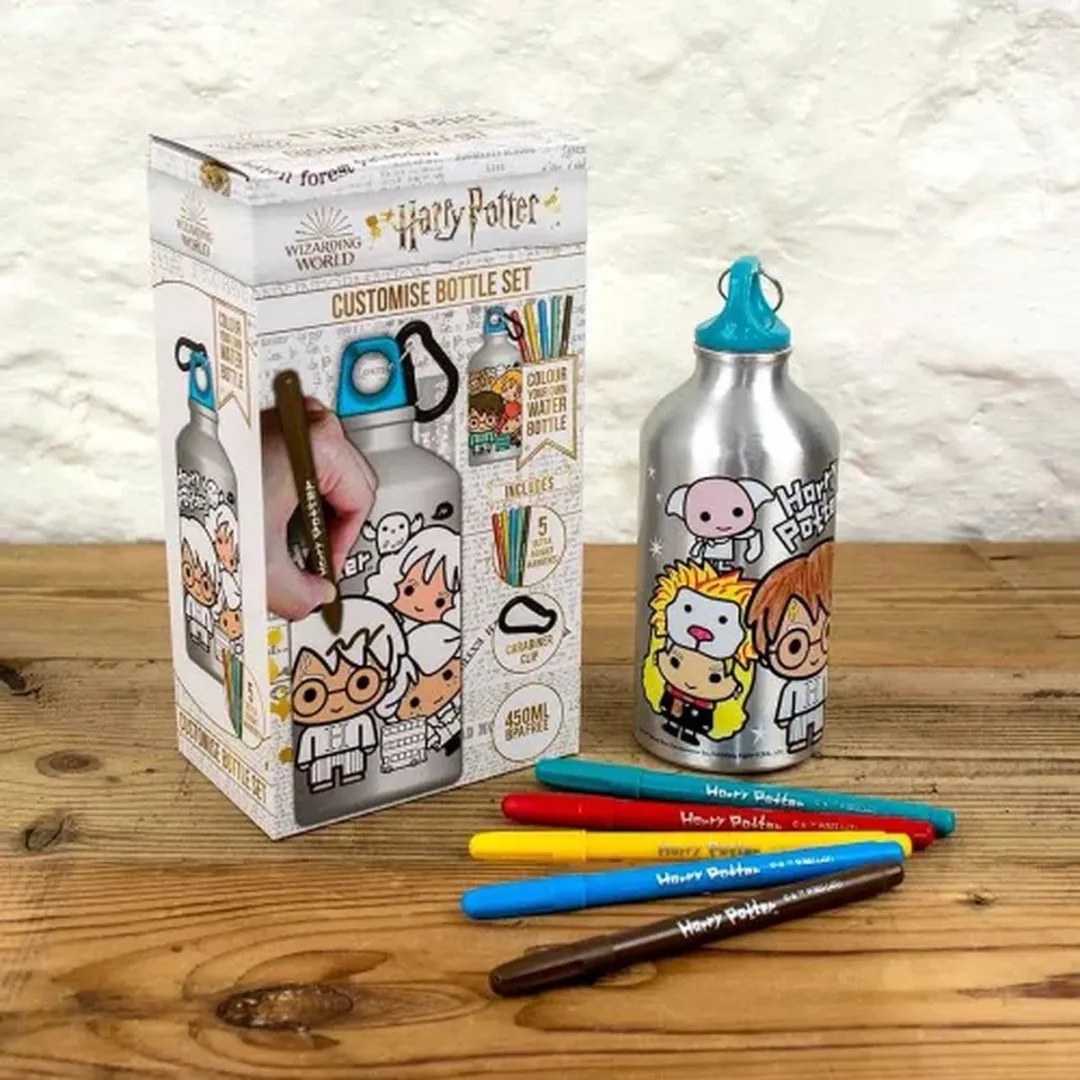 Harry Potter Alu Drinkfles Inkleurbare Fles - Personaliseer je eigen drinkfles - 450 ml BPA Vrij