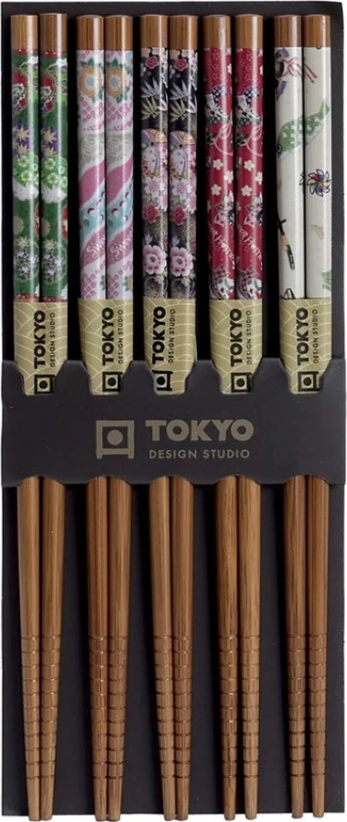Tokyo Design Studio Eetstokjes 17916 - 5 Stuks - Bruin