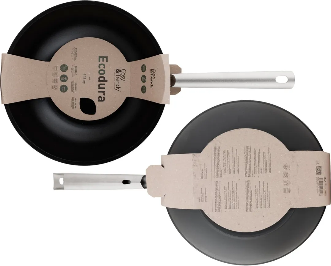 Cosy&Trendy Ecodura Wokpan Ø28cm - PFAS-vrij - Zwart
