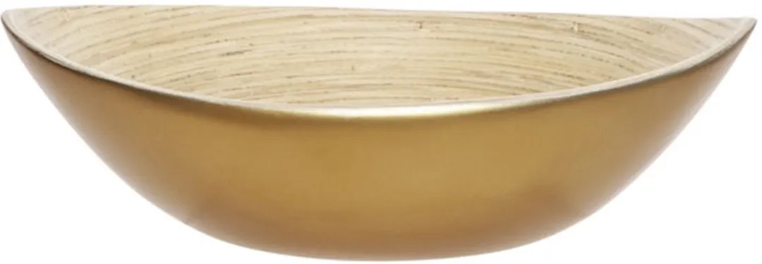 Cosy&Trendy Fruitschaal - Bamboe 25x18x8cm Goud - Ovaal