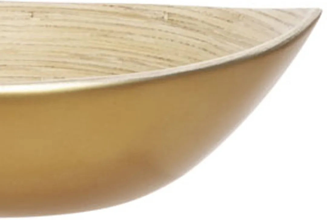 Cosy&Trendy Fruitschaal - Bamboe 25x18x8cm Goud - Ovaal