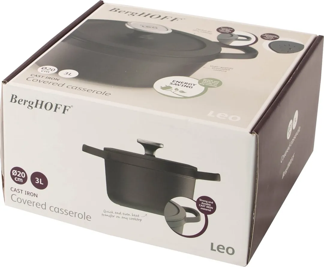 BergHOFF Leo Kookpot 3L - Ø20cm - Zwart
