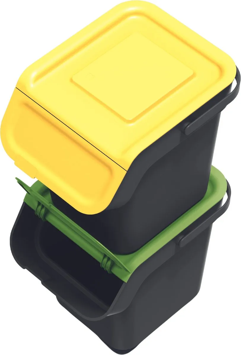 Prosperplast Keden Kaddi Q Prullenbakset - 3x20L Zwart