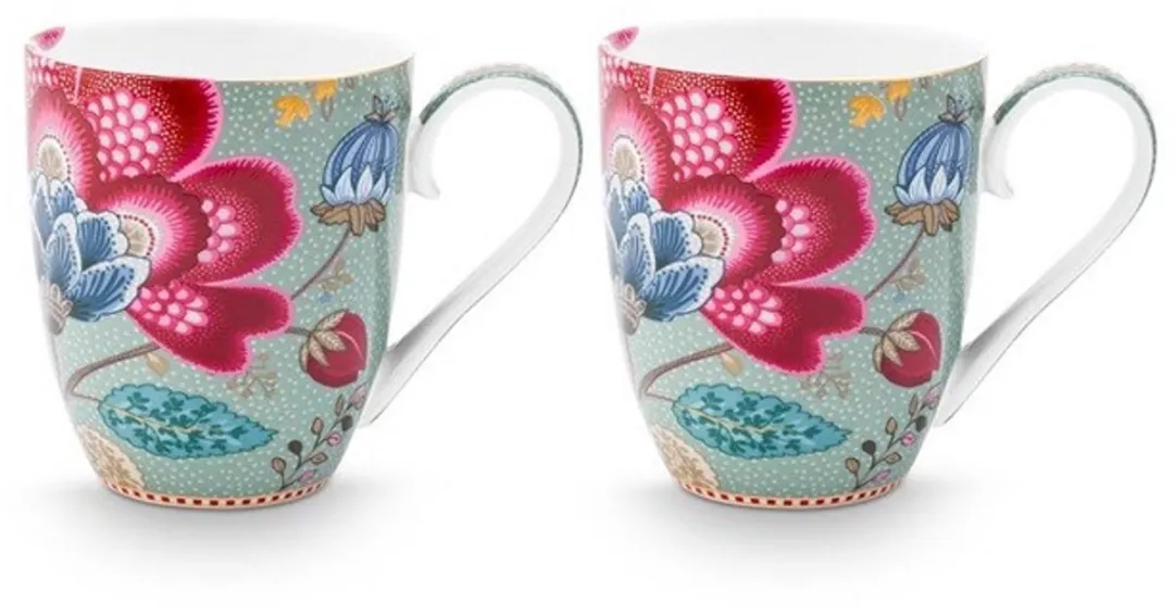 Pip Studio Blooming Tales Mokken - 450ml - Fantasy Blauw - 2 Stuks