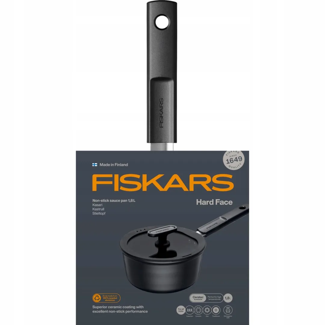 Fiskars Hard Face Steelpan 1,8L - Zwart