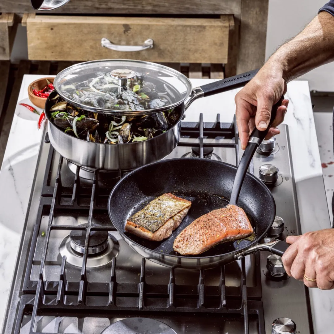 KitchenAid Classic Stainless Steel koekenpannenset 2-delig ø24+28cm - RVS - inductie