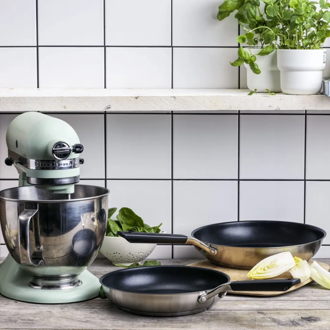 KitchenAid Classic Stainless Steel koekenpannenset 2-delig ø24+28cm - RVS - inductie