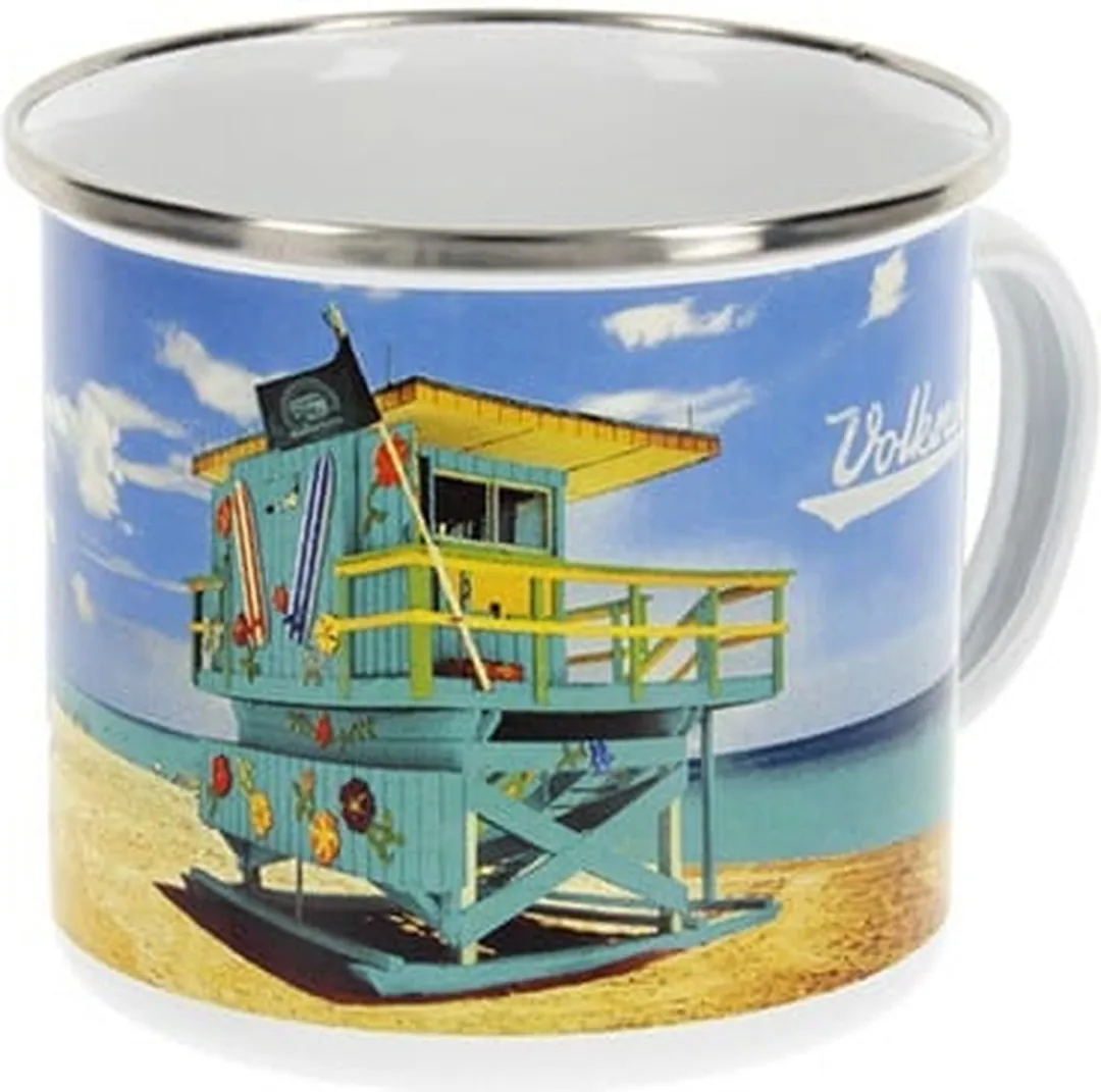 Volkswagen T1 Bus Emaille Mok 500ml - Beach Life - Multicolor