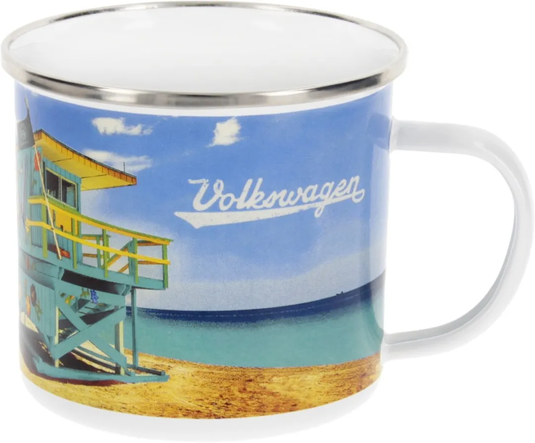 Volkswagen T1 Bus Emaille Mok 500ml - Beach Life - Multicolor - afbeelding 6 van 6